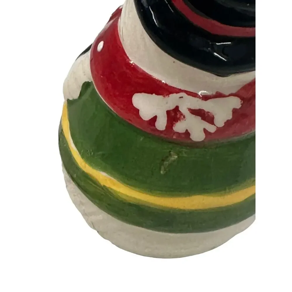 Snowman Salt and Pepper Shaker Set of 3 w/Tray Ceramic Christmas Holiday Decor